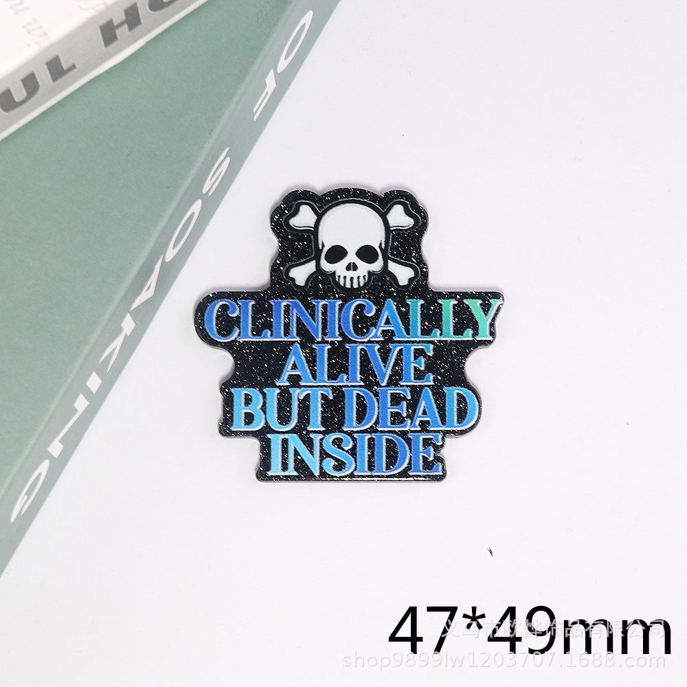 Wholesale 10pcs powder cartoon letter beverage love bag jewelry acrylic pin DIY patch accessories